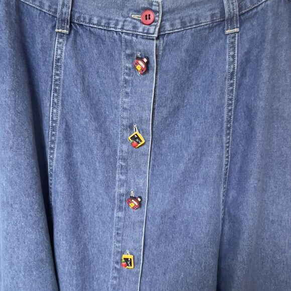 Victoria Jones Vtg 2 Pc Vest‎ Skirt Set Sz 1X~2X Teacher Denim Starburst Weave - Picture 8 of 16